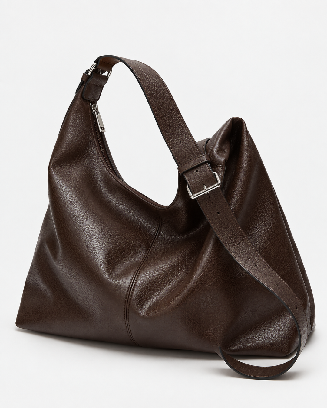 Minimalist Slouchy Hobo Shoulder Bag with Adjustable Strap