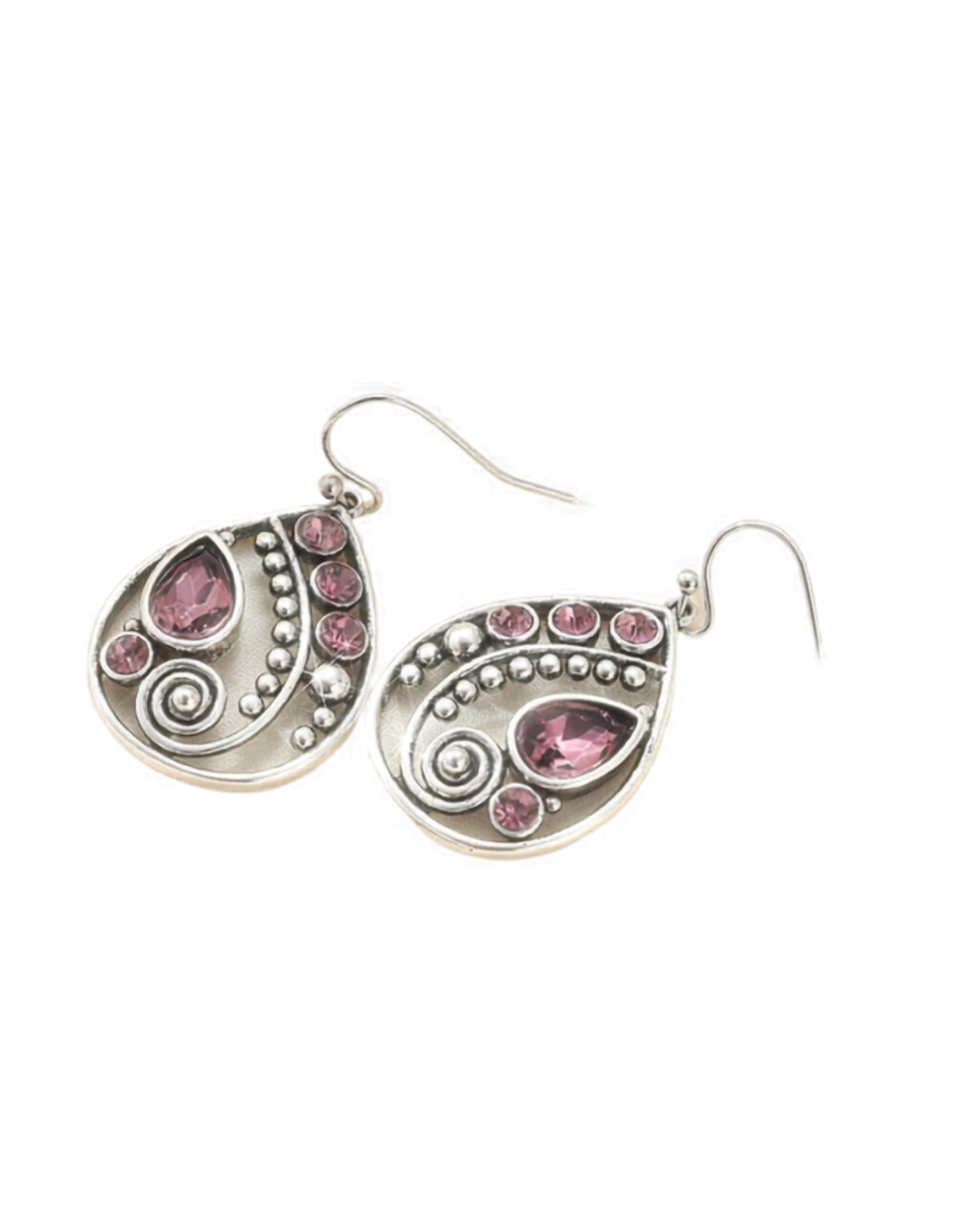 Rose Crystal Drop Earrings
