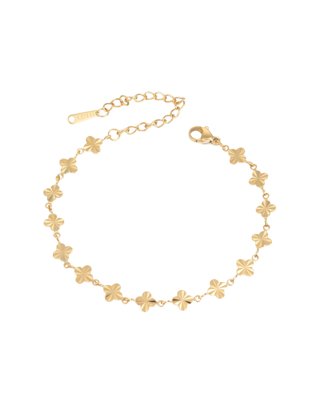 Golden Clover & Butterfly Charm Bracelet