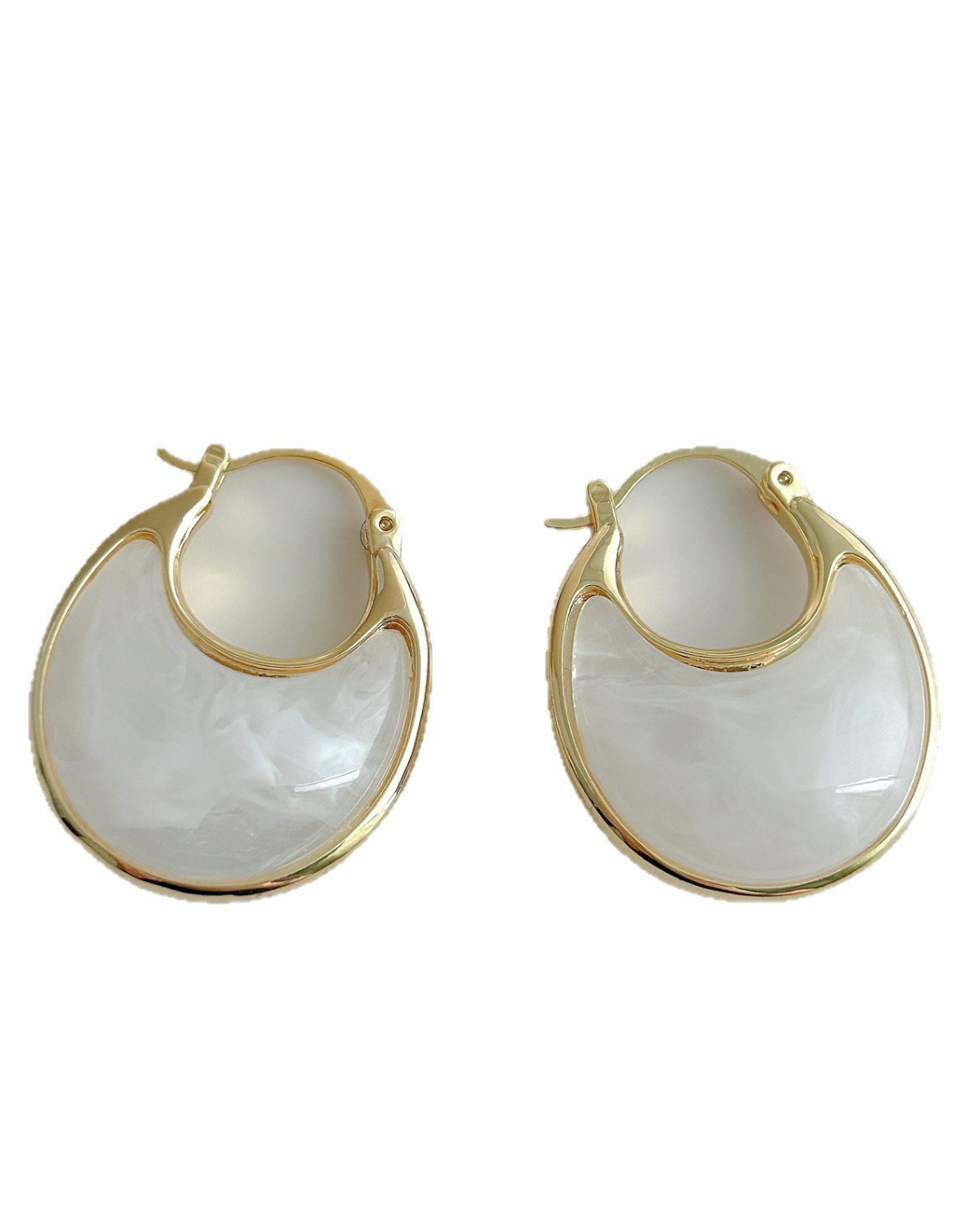 Marbled Crescent Hoop Earrings