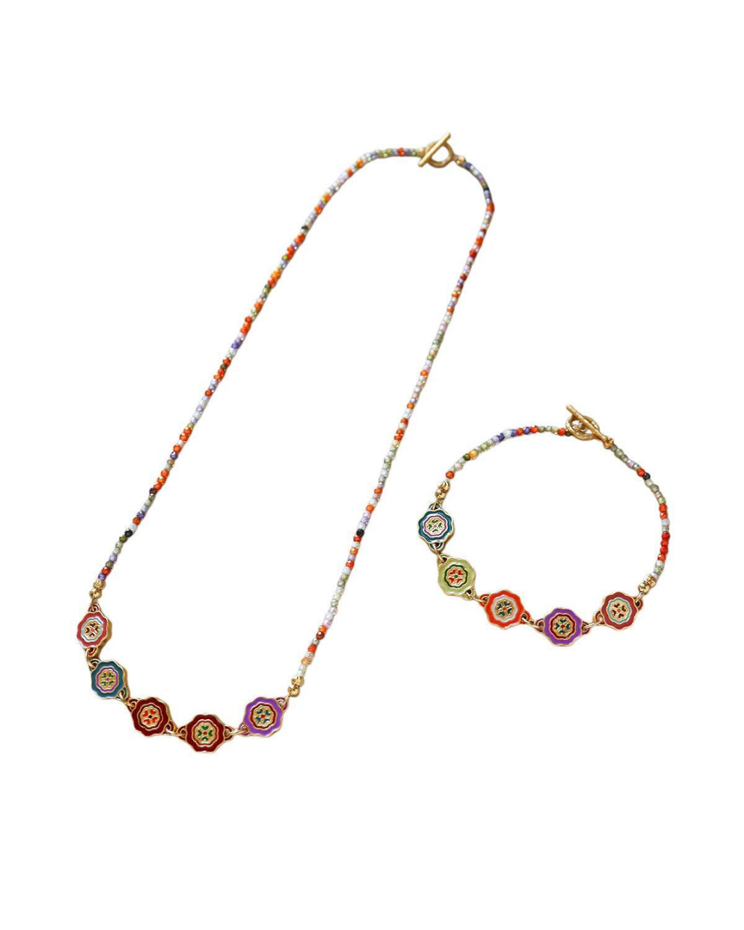 Riviera Mosaic Beaded Necklace & Bracelet
