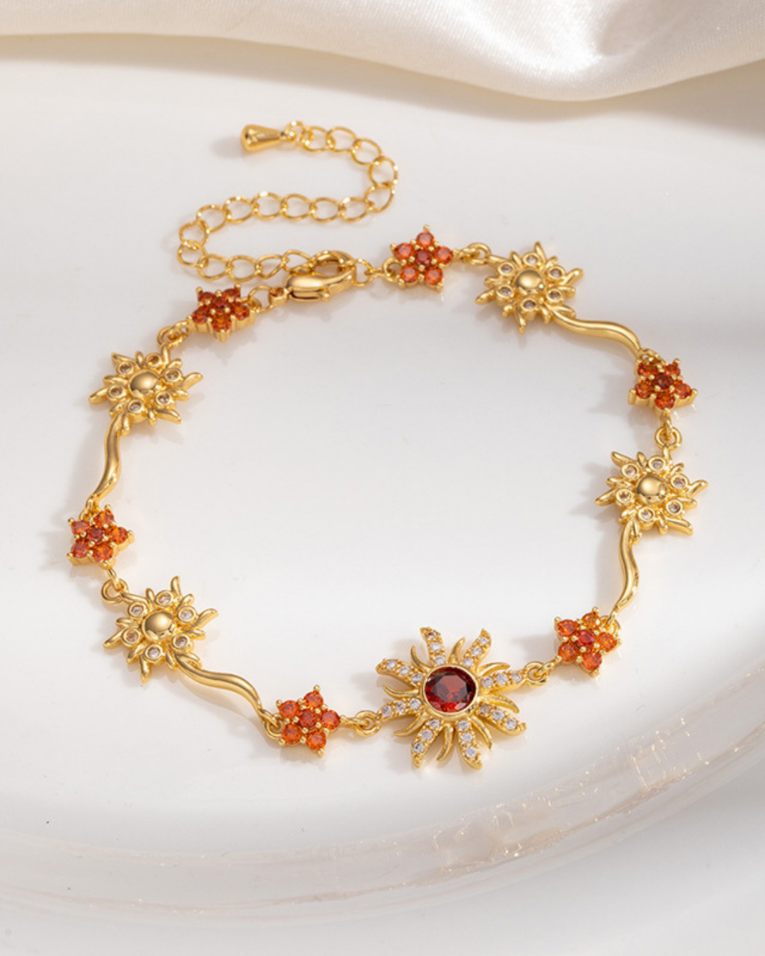 Camellia Zircon Floral Bracelet