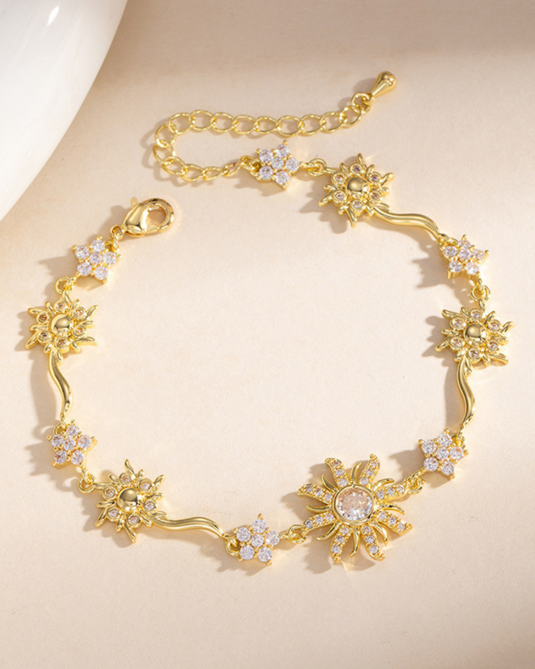 Camellia Zircon Floral Bracelet
