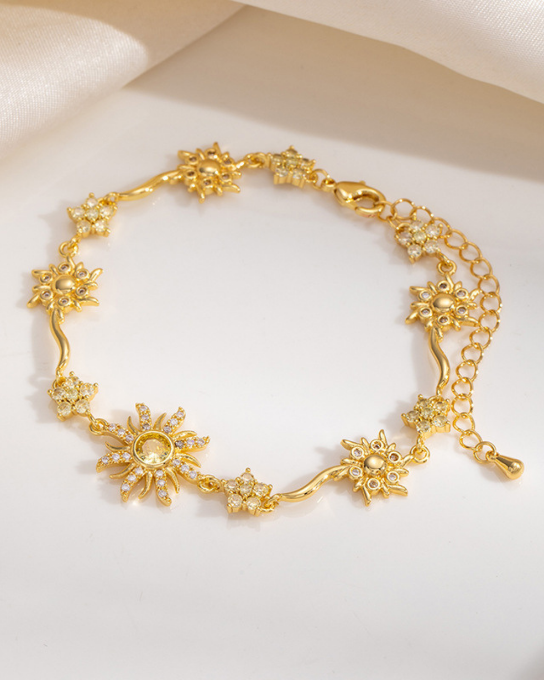Camellia Zircon Floral Bracelet