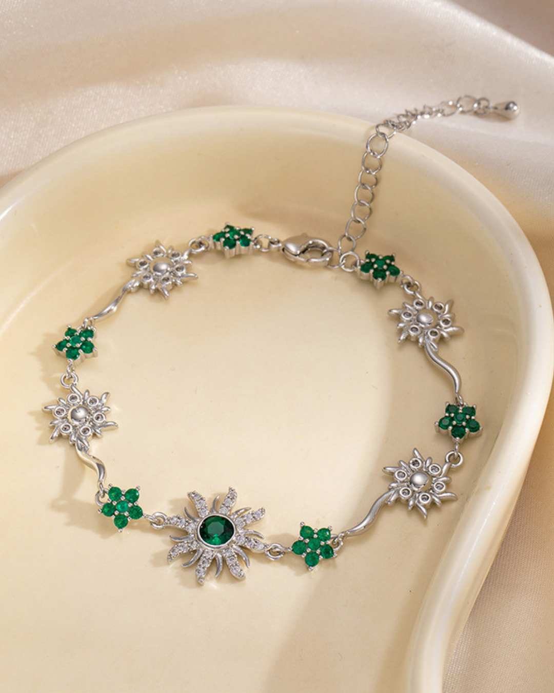 Camellia Zircon Floral Bracelet