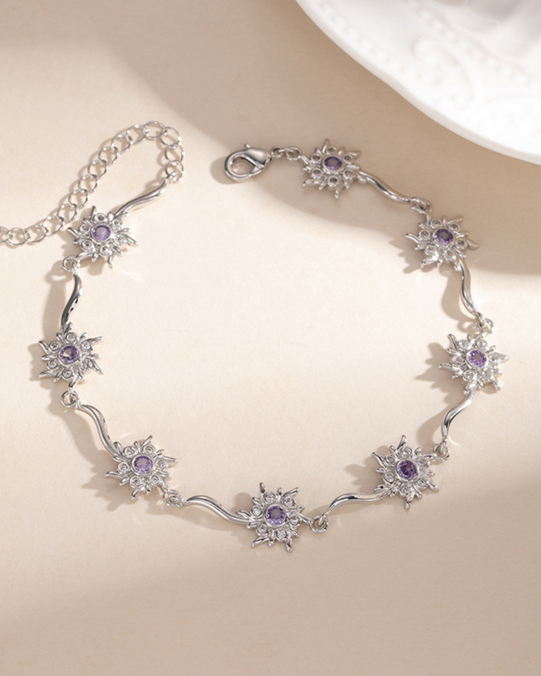 Camellia Zircon Floral Bracelet