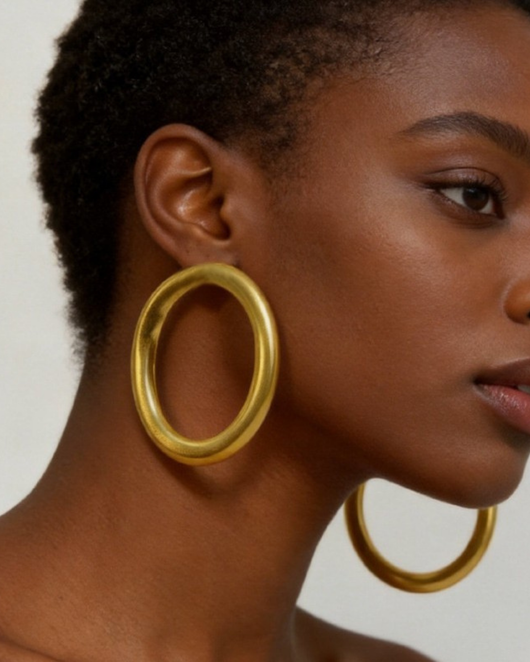 Sculpted Oval Statement Earrings