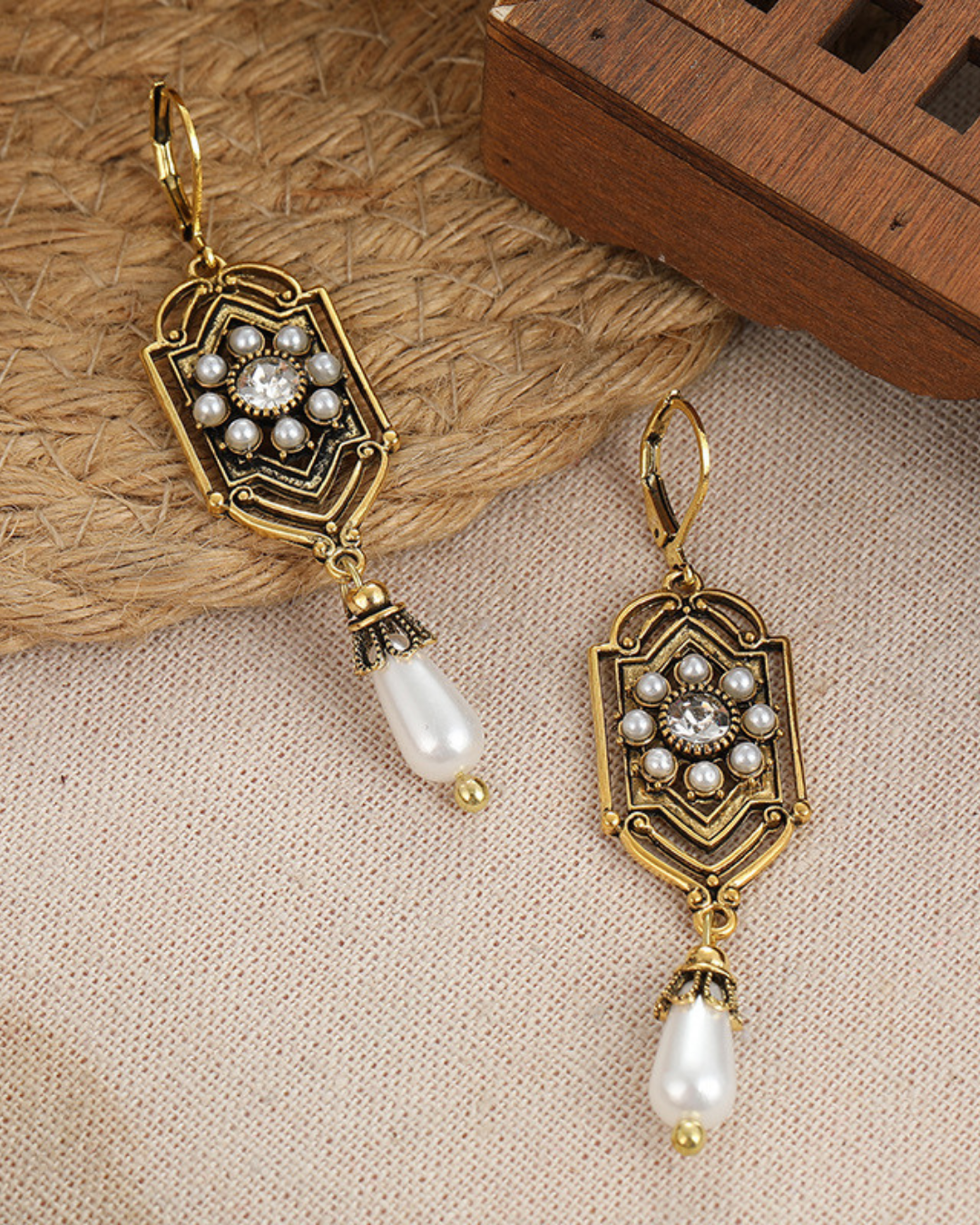 Vintage Teardrop Pearl Earrings