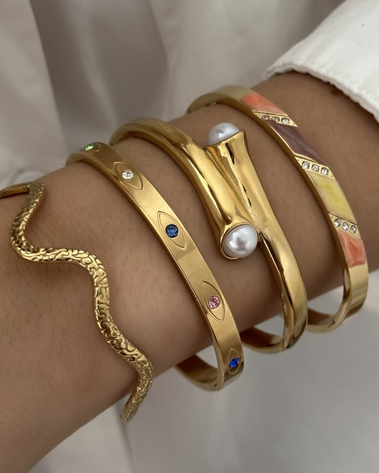 Sculpted Gold Accent Bracelet