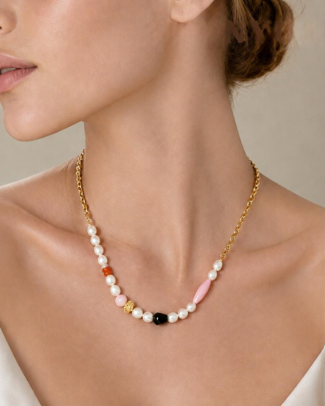 Aurora Pearl & Gemstone Necklace