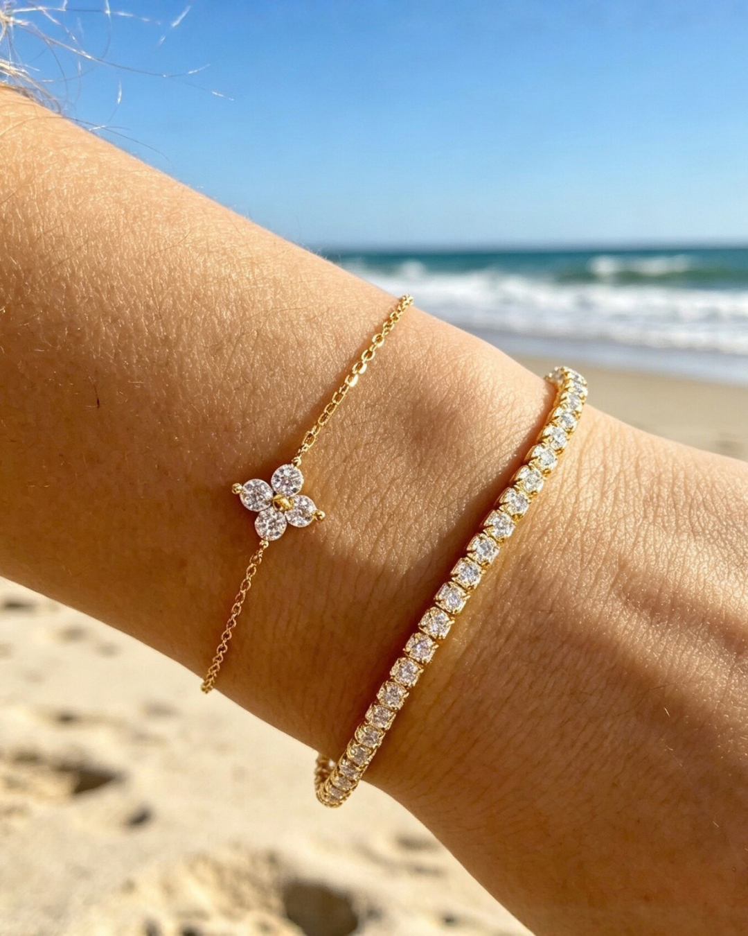 Radiant Clover Layered Bracelet Set