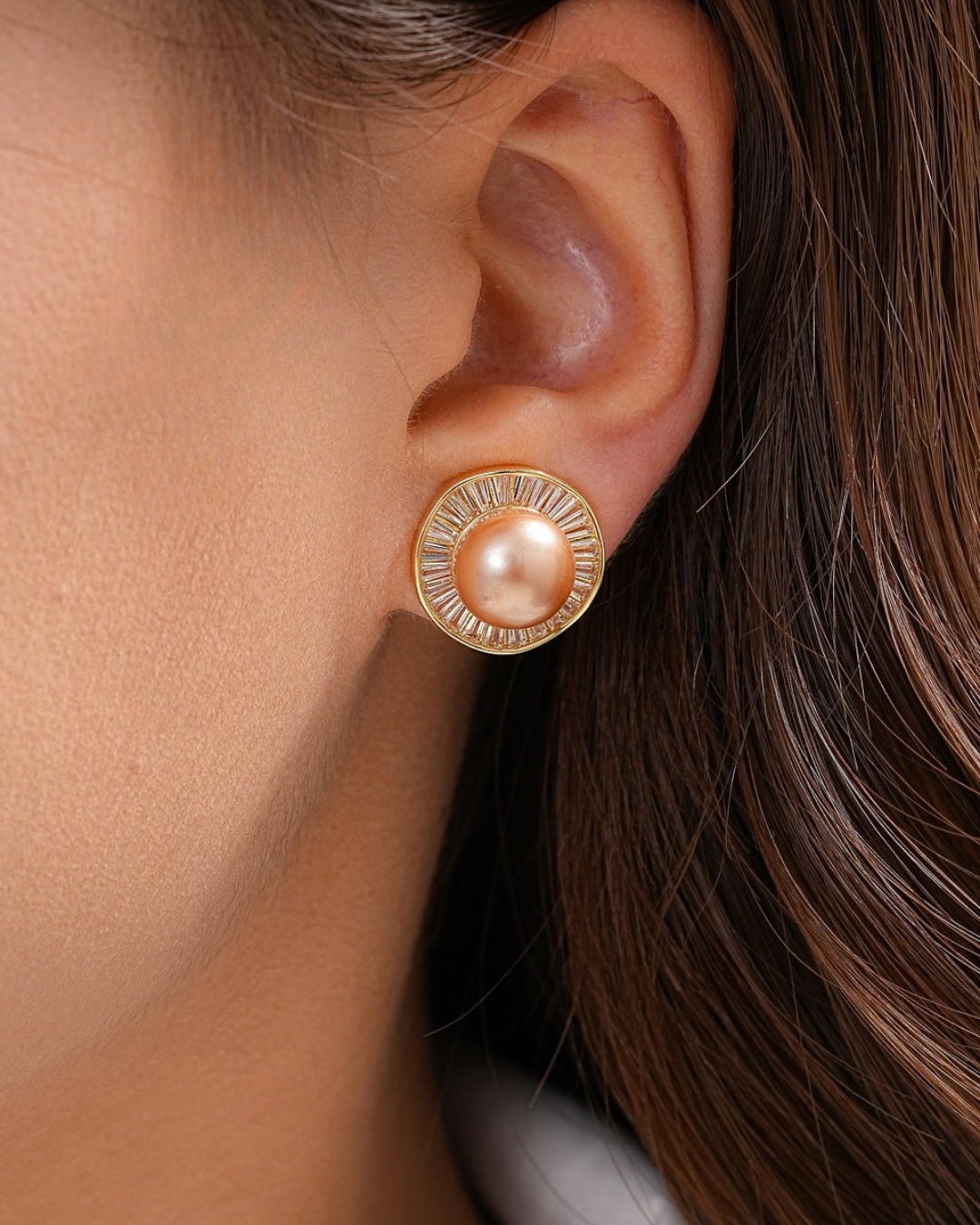 Lumière Pearl Halo Stud Earrings