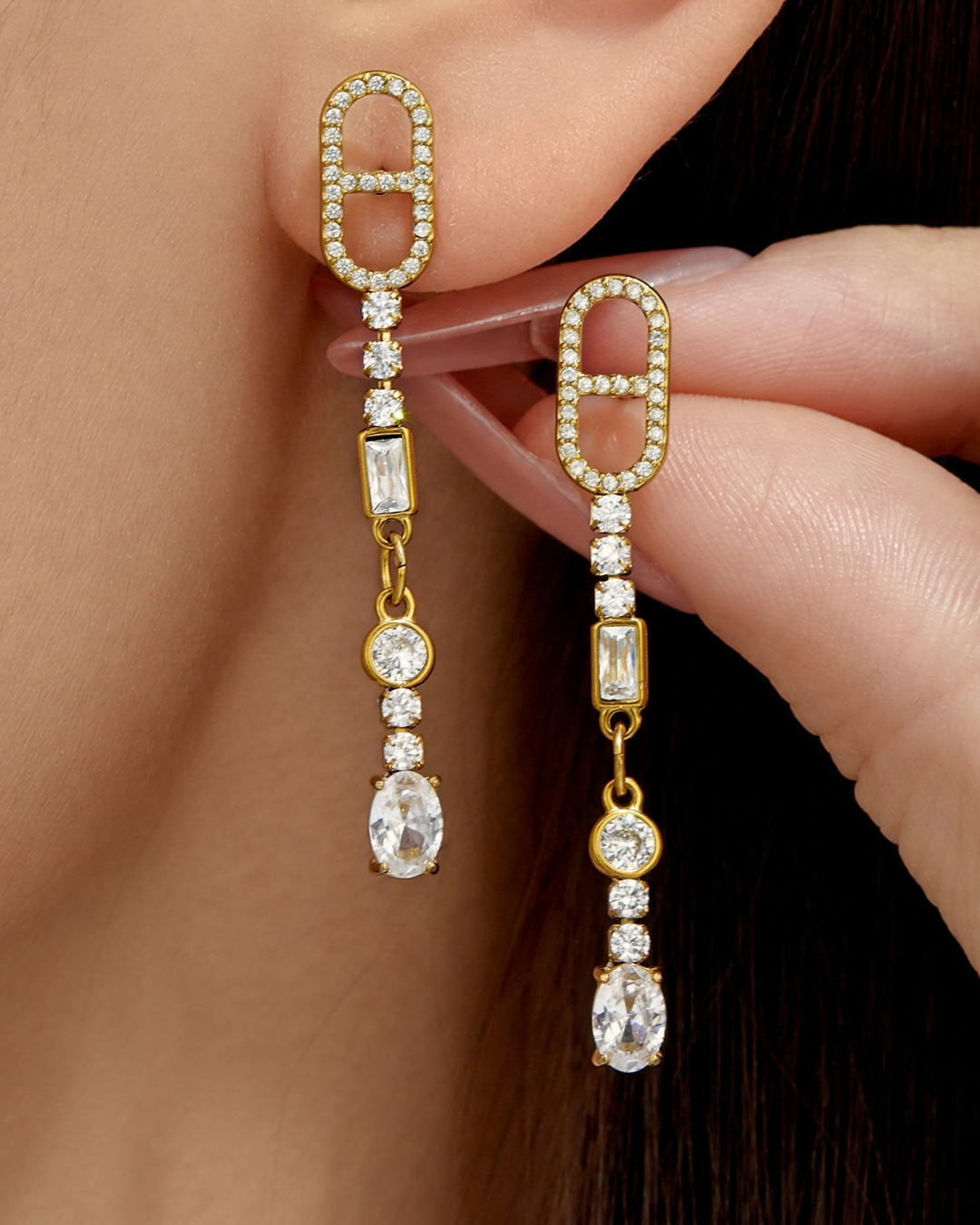 Crystal Cascade Drop Earrings