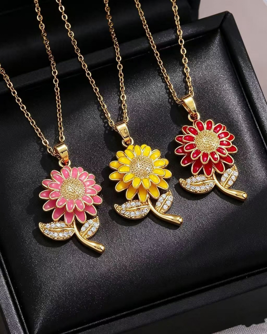 Solana Sunflower Pendant Necklace