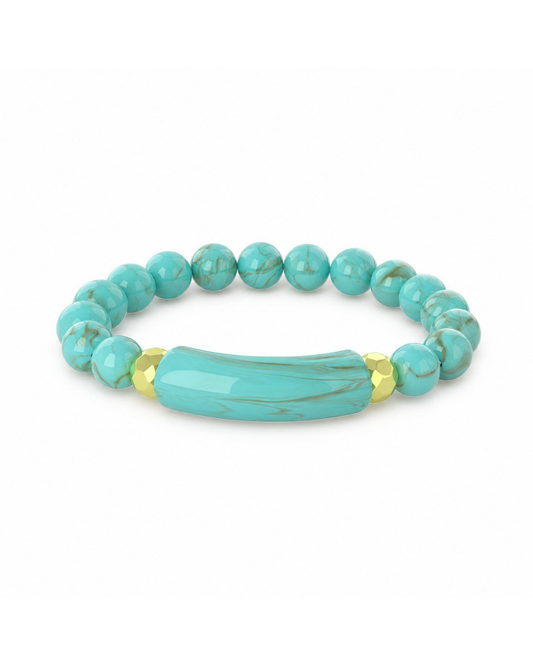 Turquoise Bead Stretch Bracelet