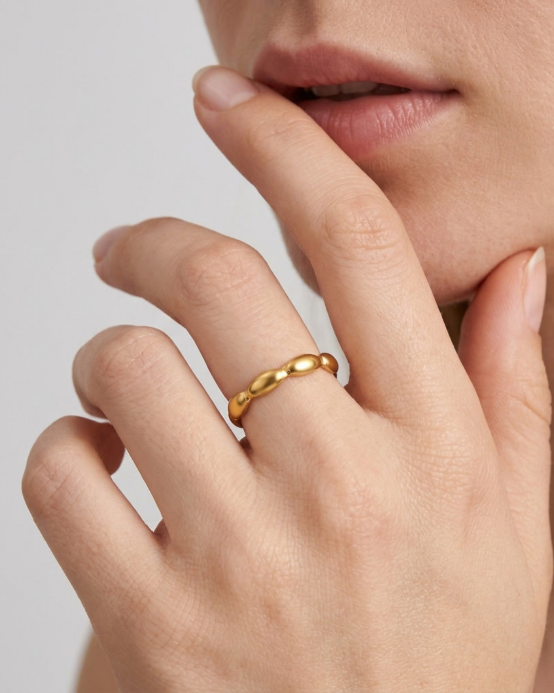Sculpted Double-Band Adjustable Ring