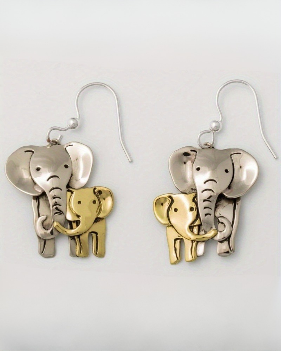 Golden Elephant Drop Earrings