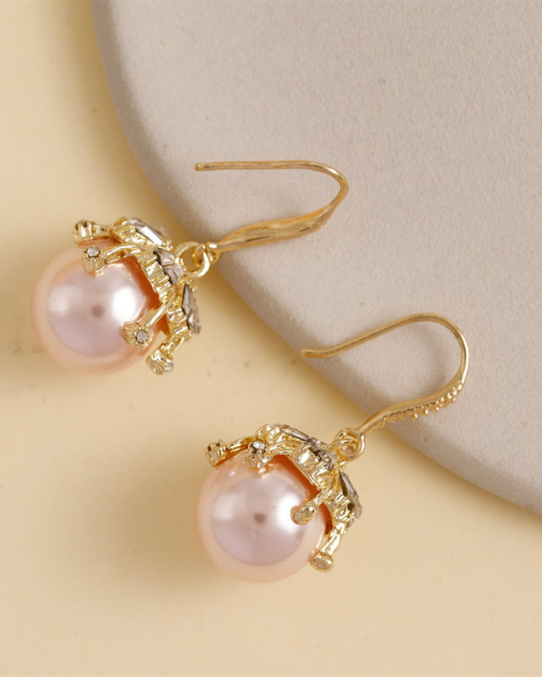 Vintage Pearl Floral Drop Earrings