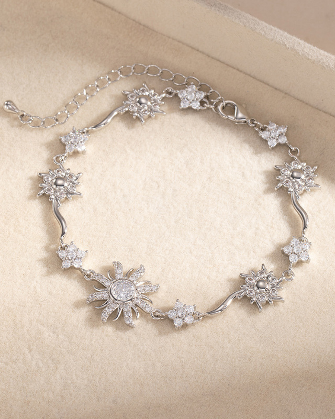 Camellia Zircon Floral Bracelet