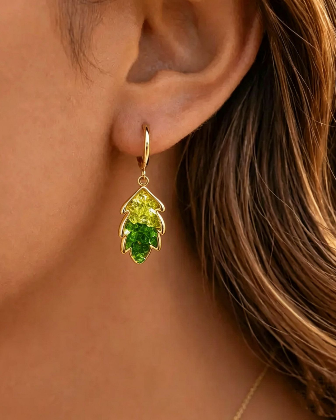 Crystal Leaf Jewelry Set