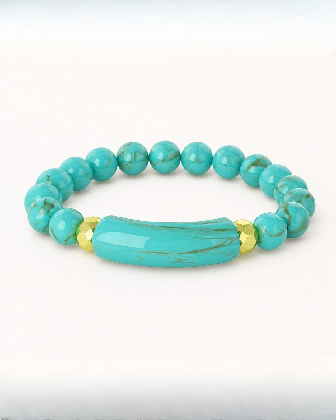 Turquoise Bead Stretch Bracelet