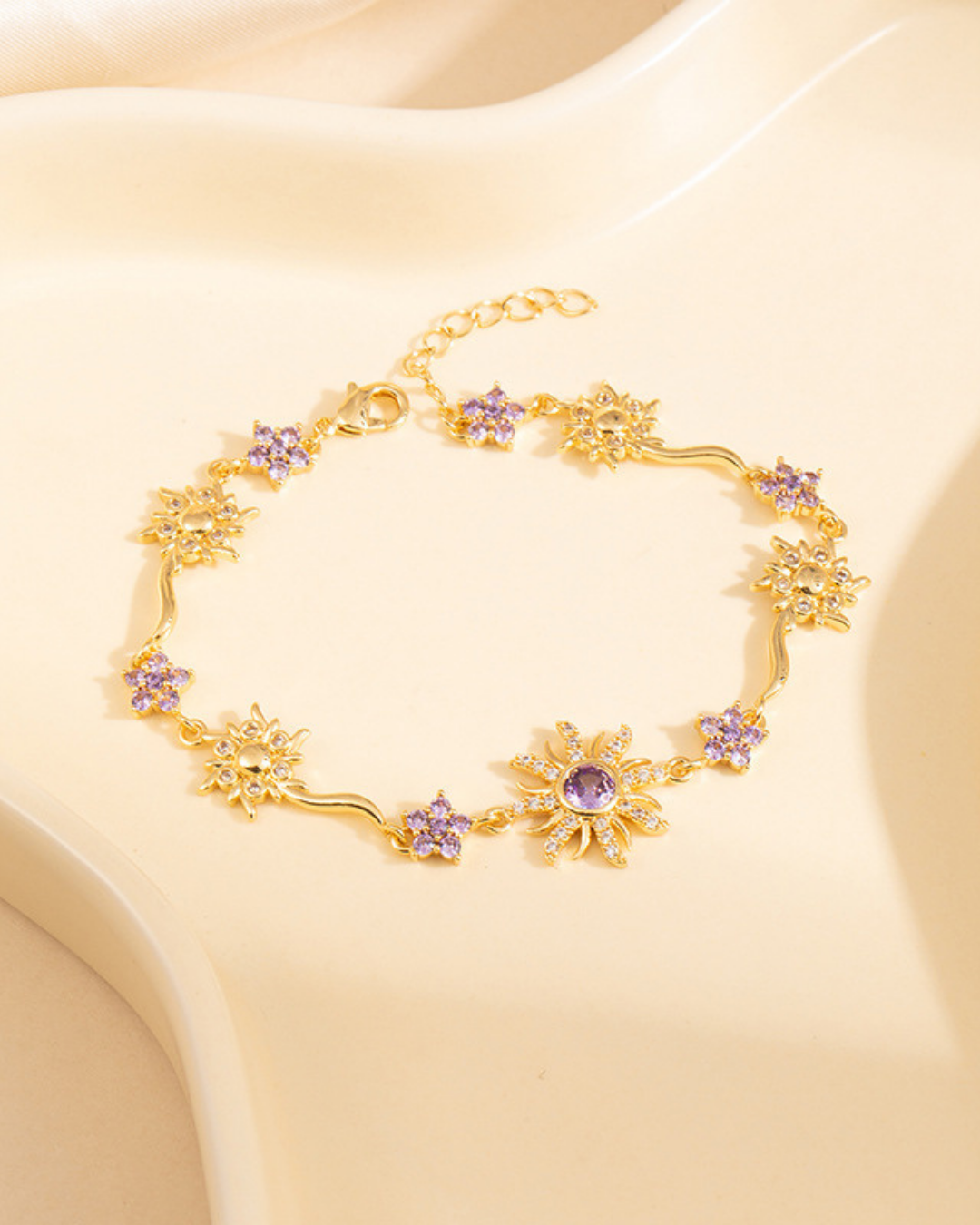 Camellia Zircon Floral Bracelet