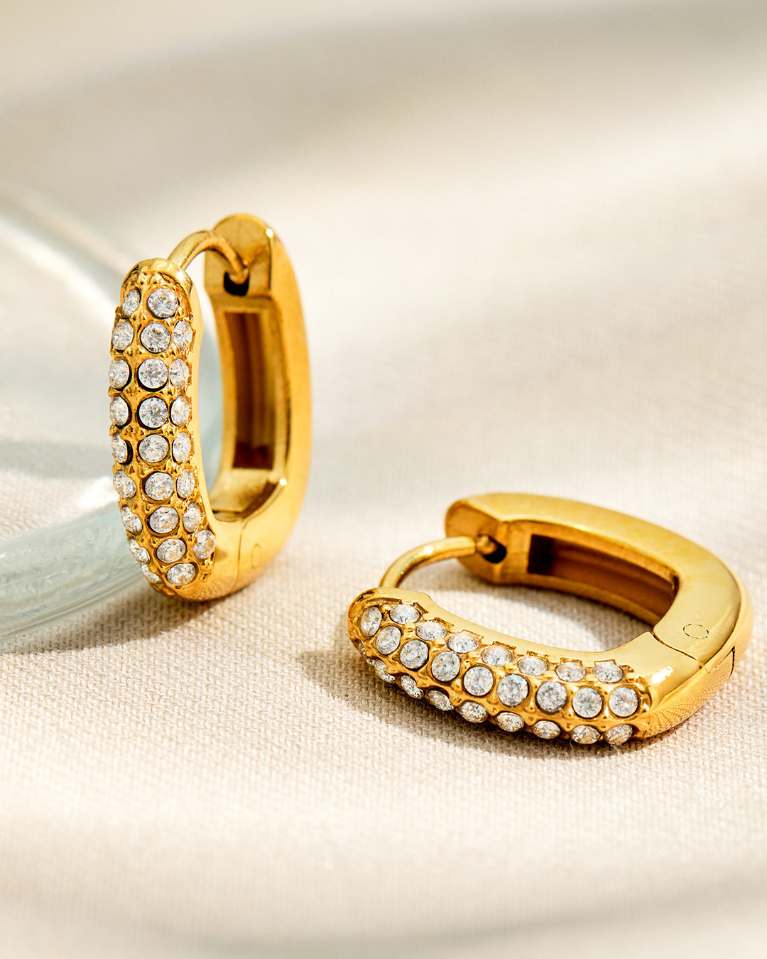 Crystal Pavé Huggie Earrings