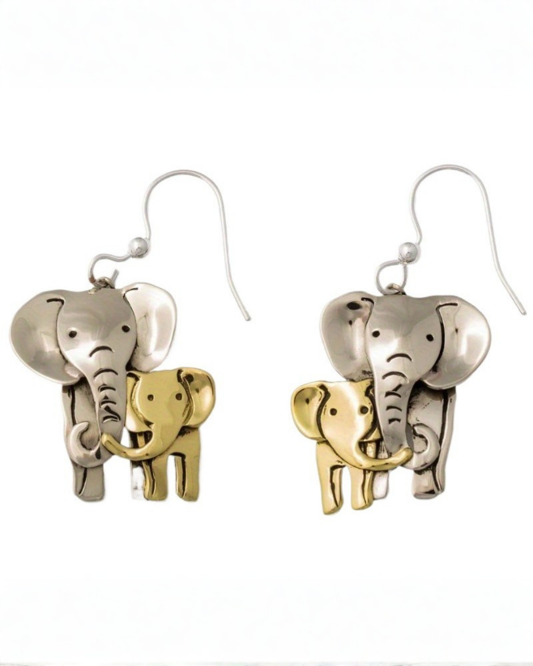 Golden Elephant Drop Earrings