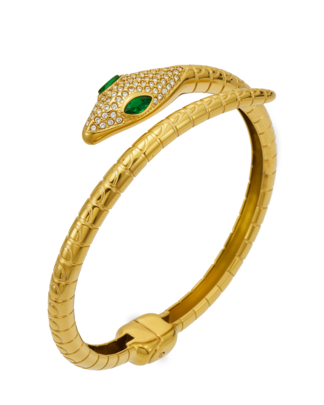 Emerald Serpent Cuff Bracelet