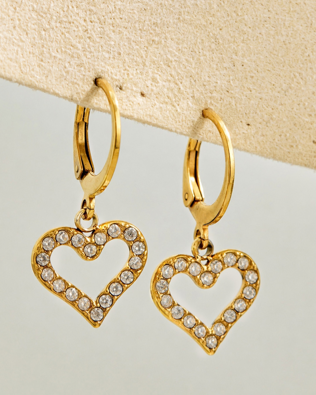 Crystal Heart Drop Earrings