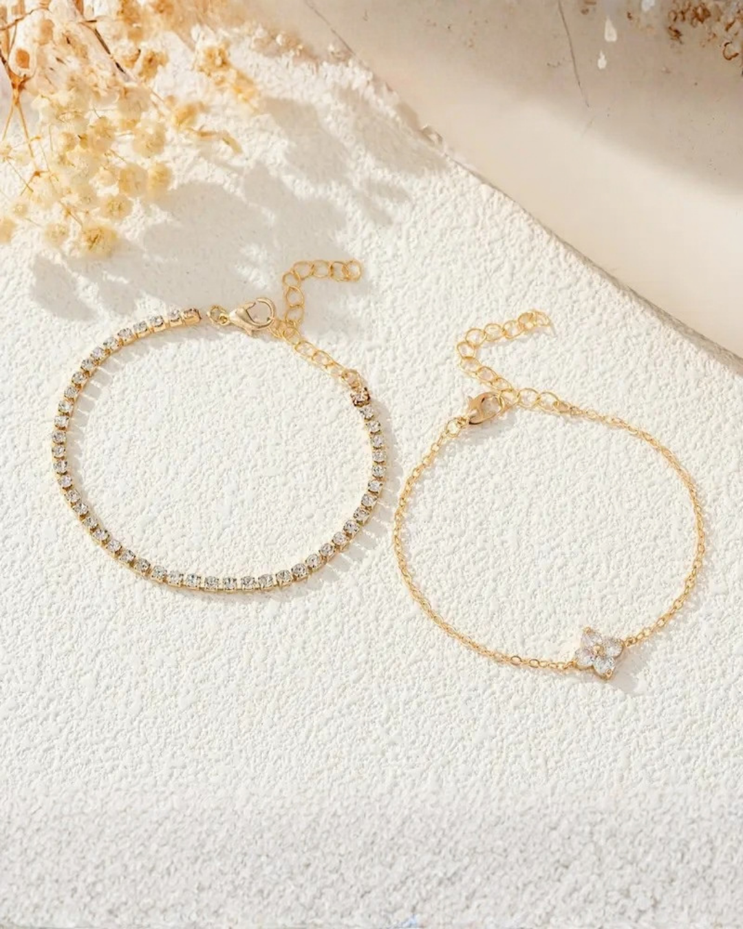 Radiant Clover Layered Bracelet Set