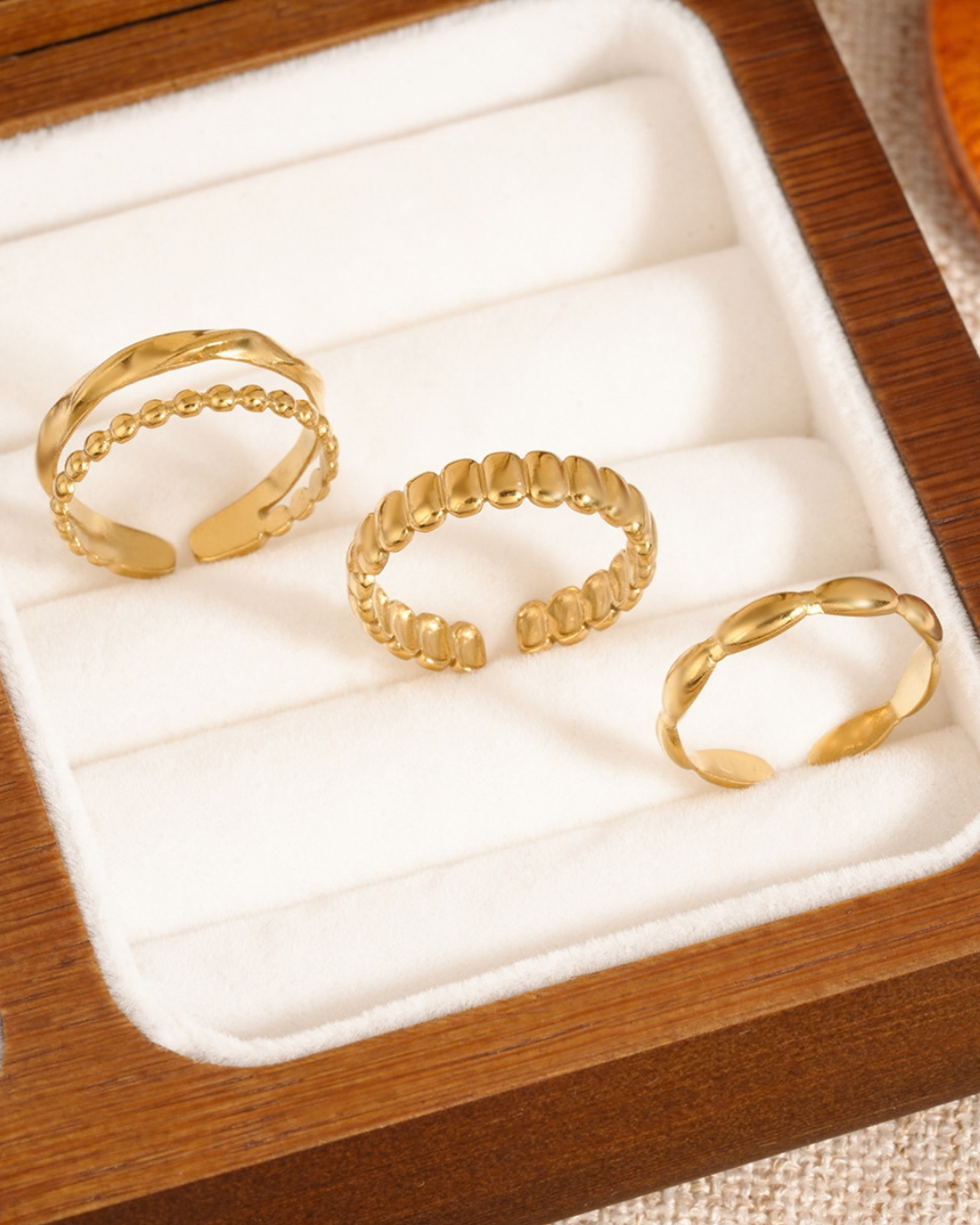 Sculpted Double-Band Adjustable Ring