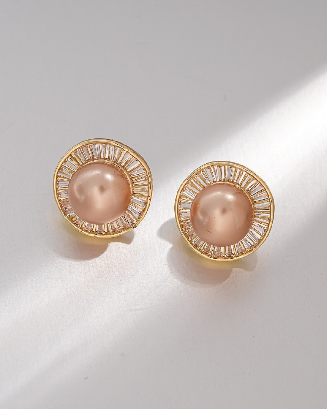 Lumière Pearl Halo Stud Earrings