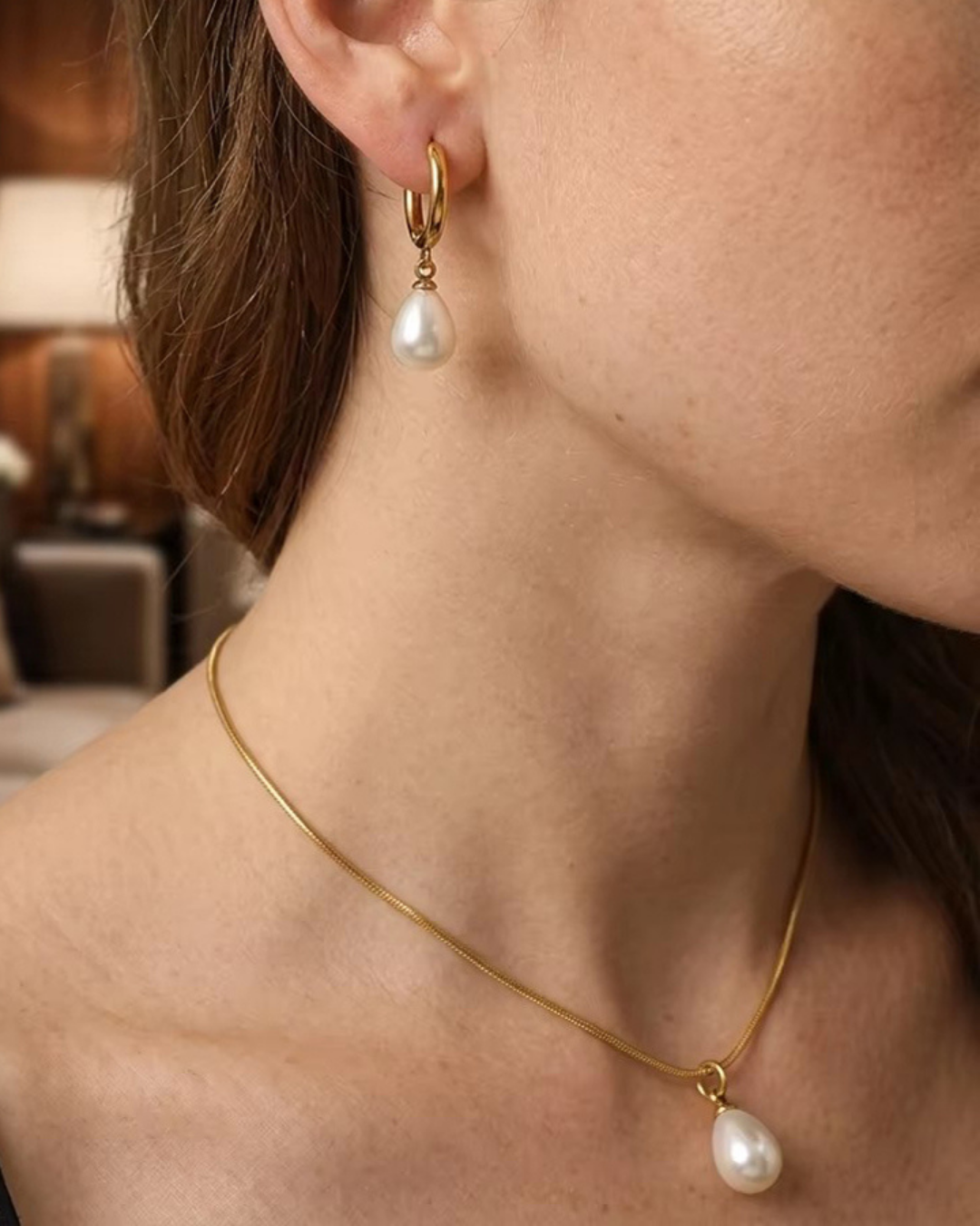 Teardrop Pearl Jewelry Set