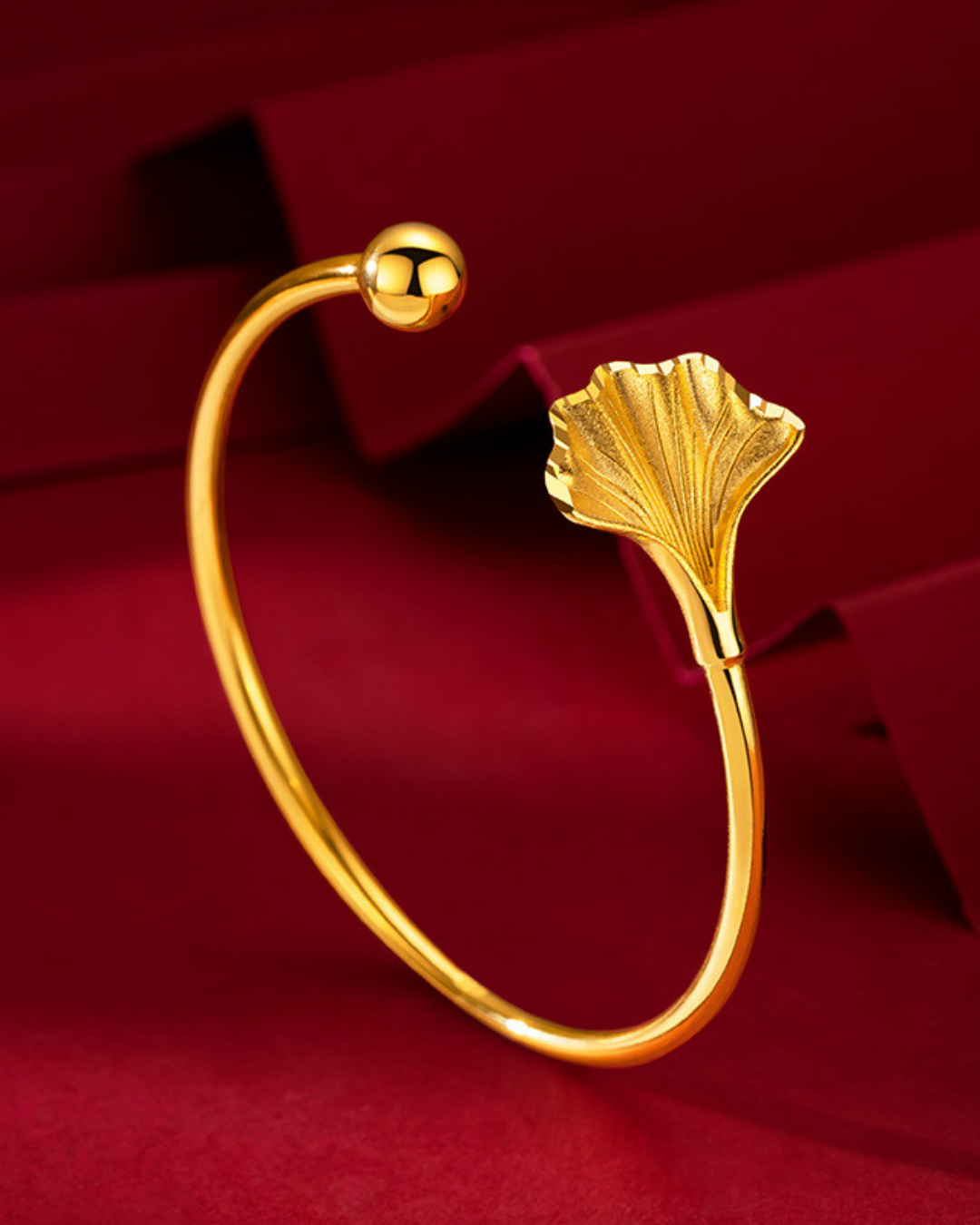 Ginkgo Leaf Cuff Bracelet