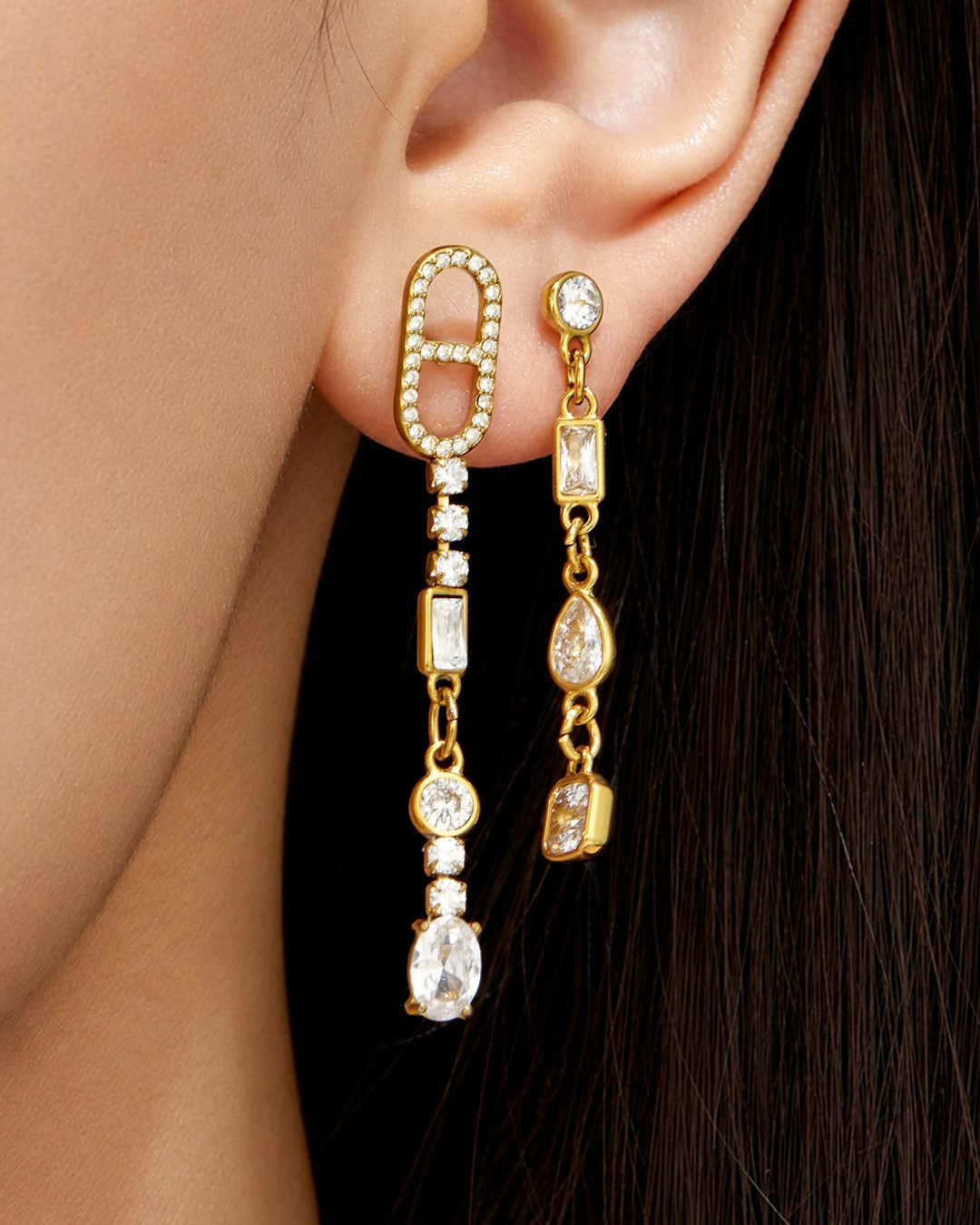 Crystal Cascade Drop Earrings