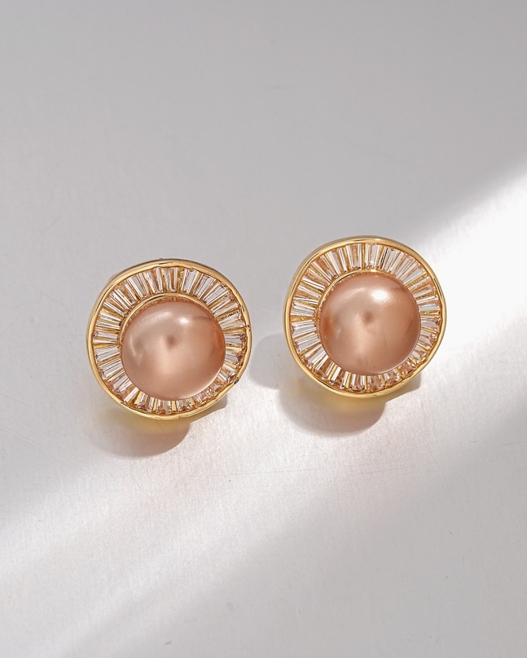 Lumière Pearl Halo Stud Earrings