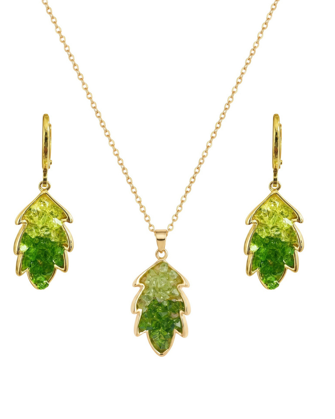 Crystal Leaf Jewelry Set