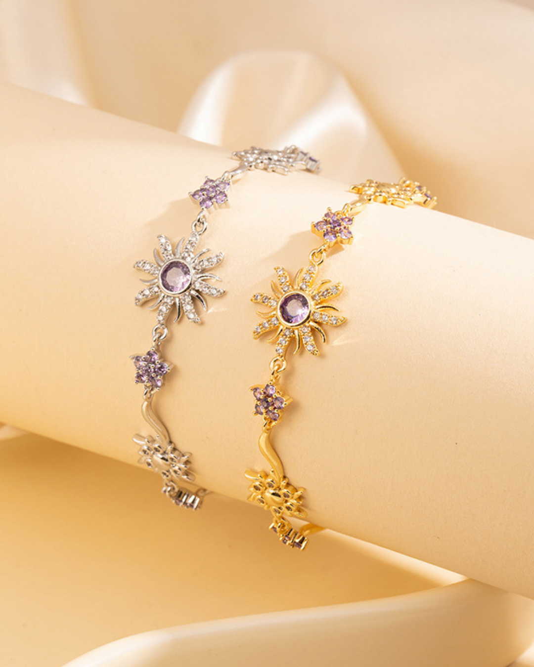 Camellia Zircon Floral Bracelet