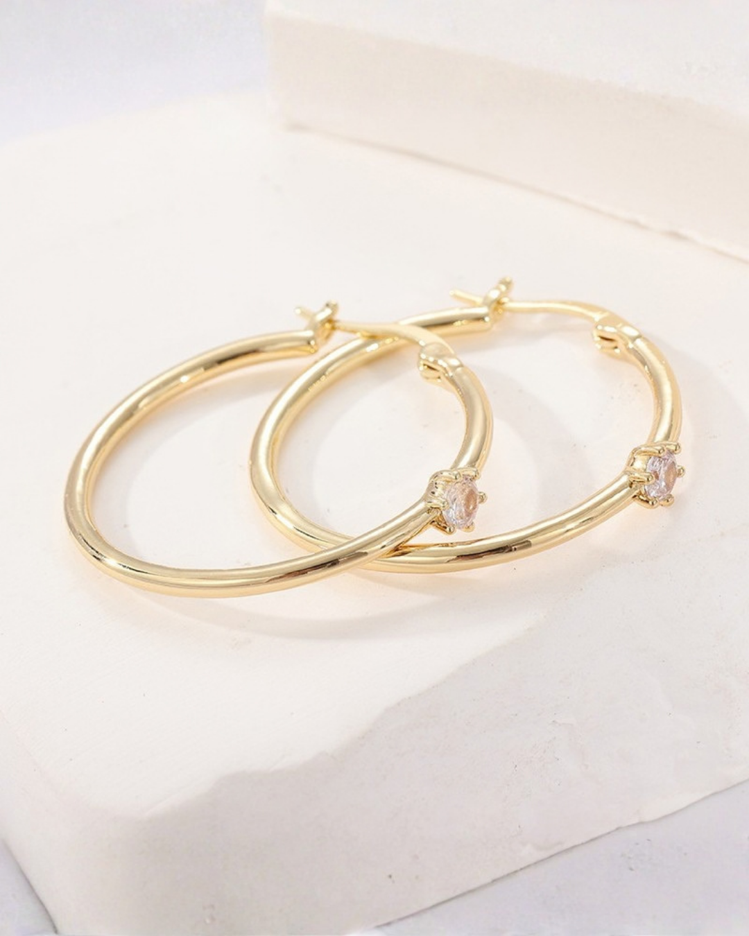 Crystal Accent Hoop Earrings