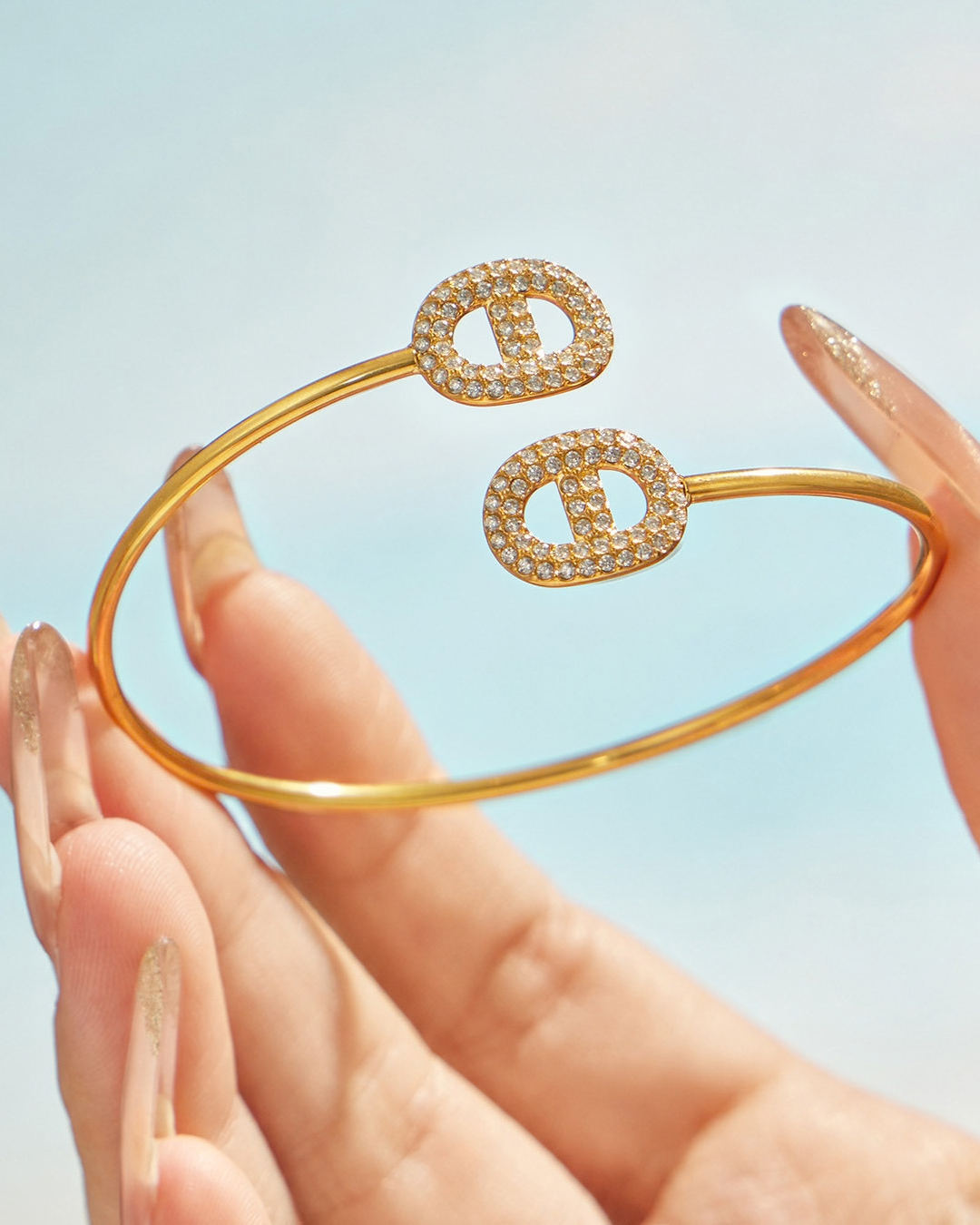 Crystal Open Cuff Bracelet