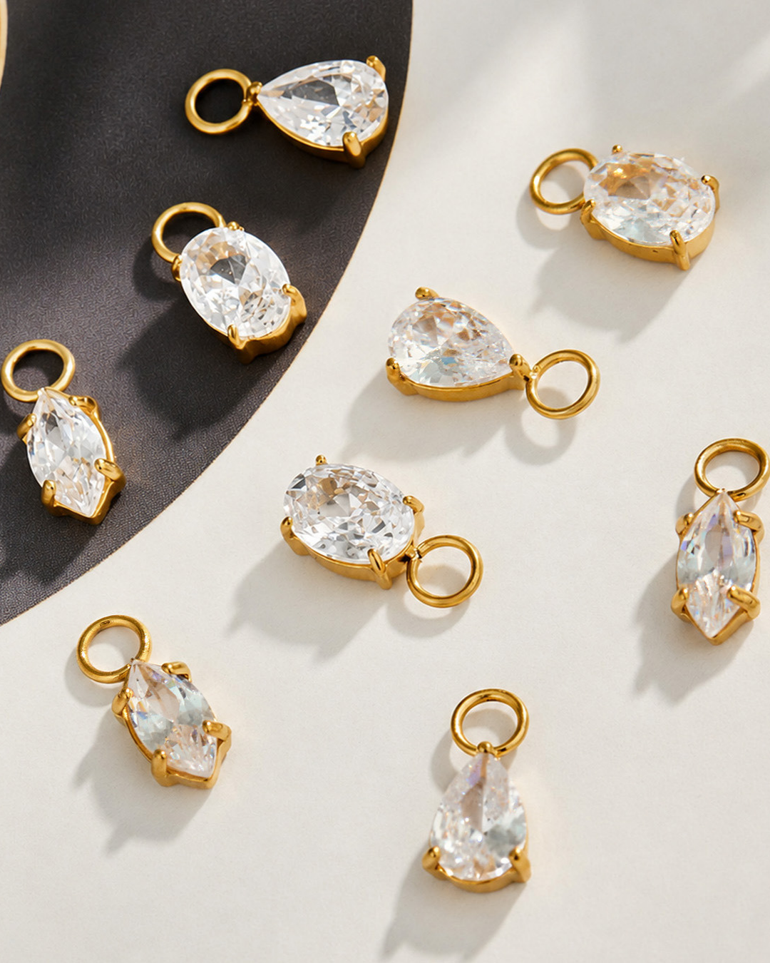 Crystal Drop Hoop Earrings