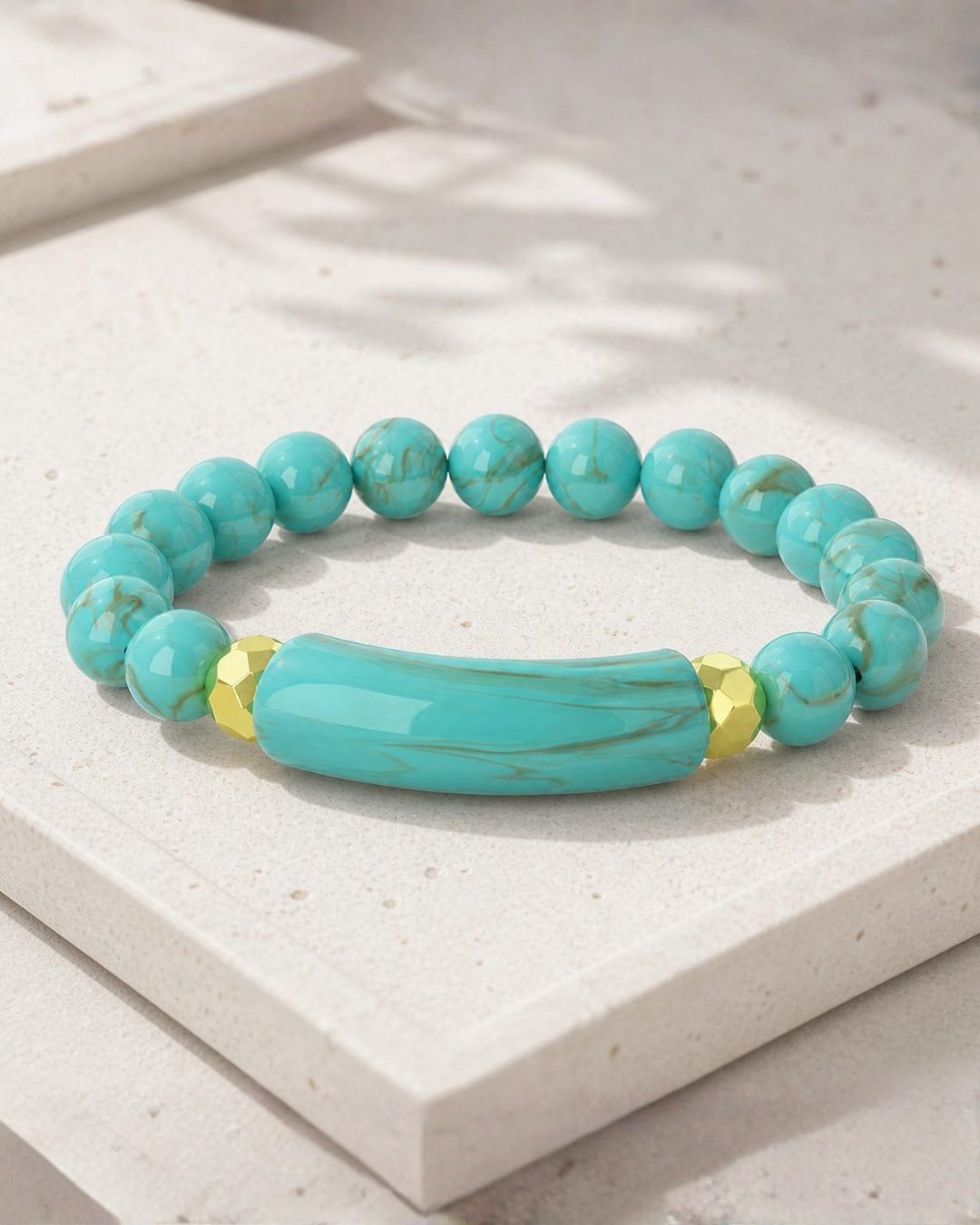 Turquoise Bead Stretch Bracelet