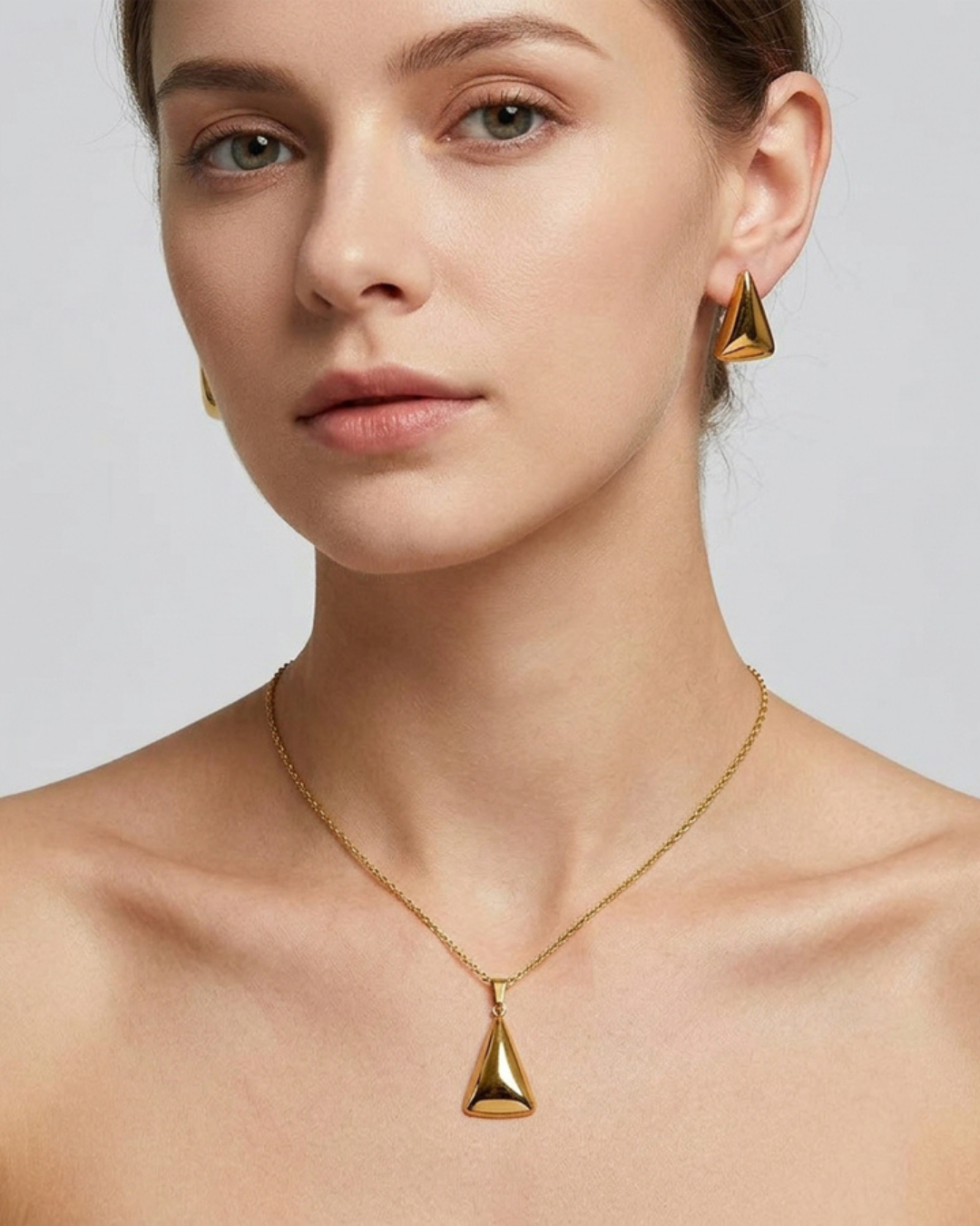 Sculpted Triangle Jewelry Set