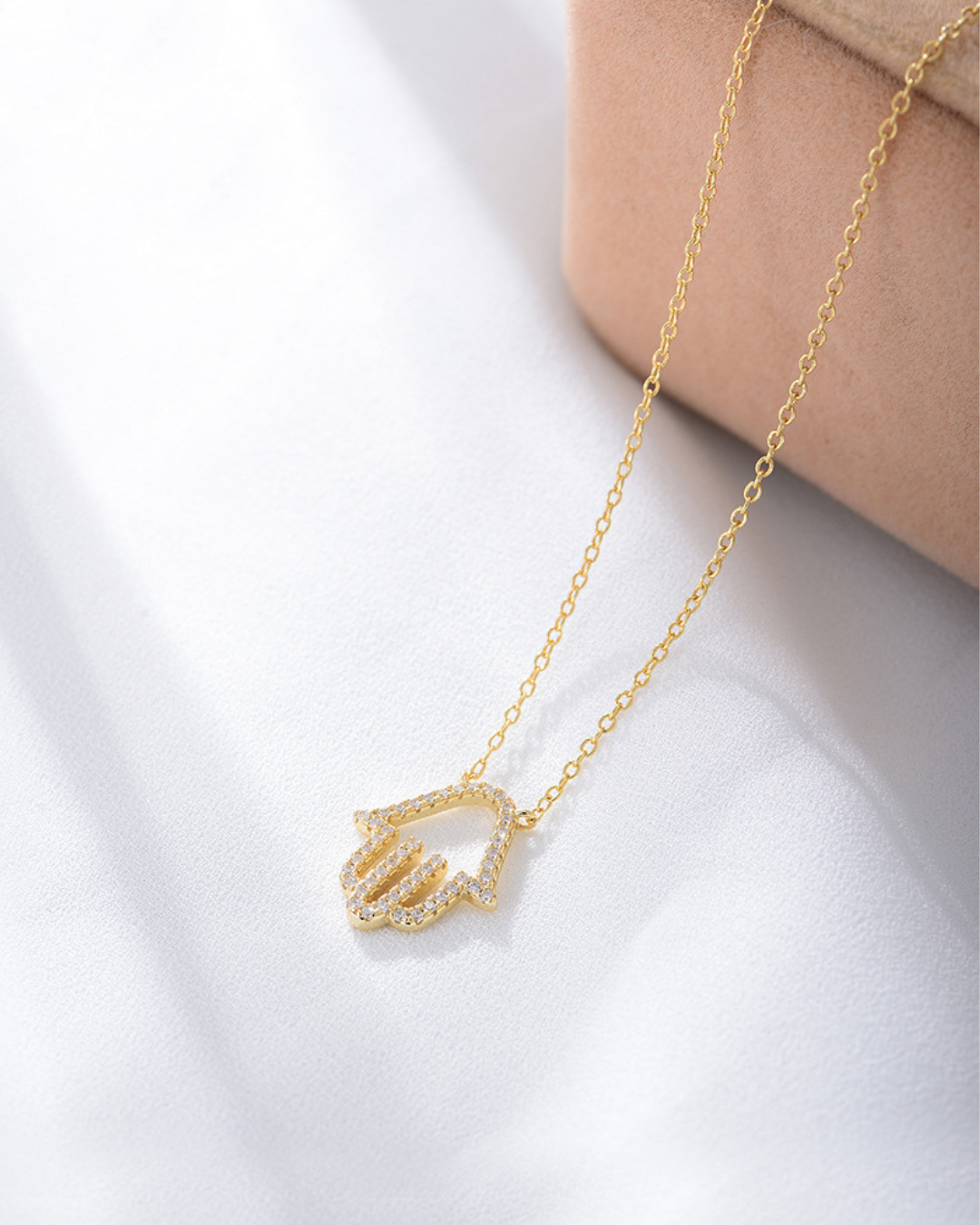 Crystal Hamsa Pendant Necklace
