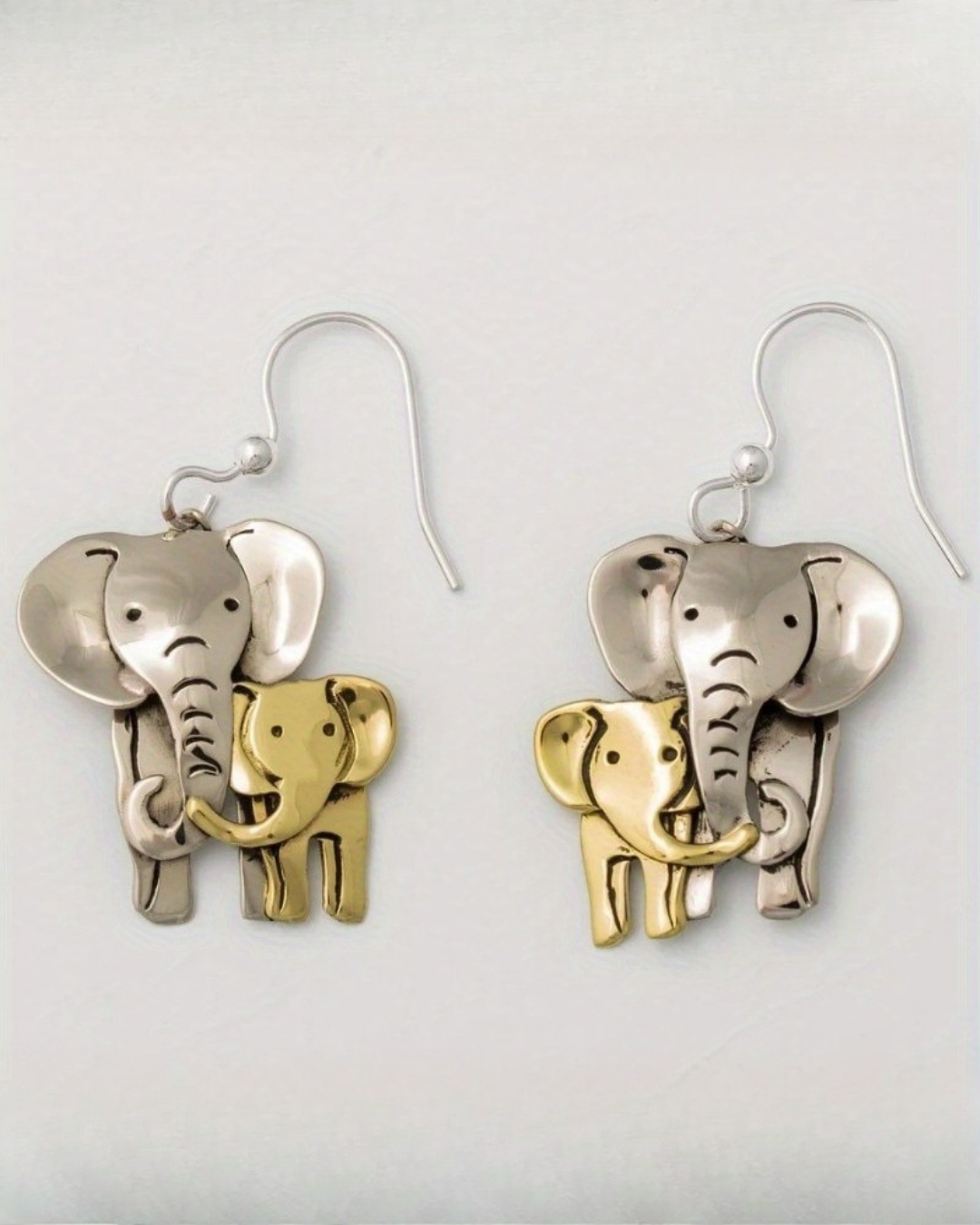 Golden Elephant Drop Earrings