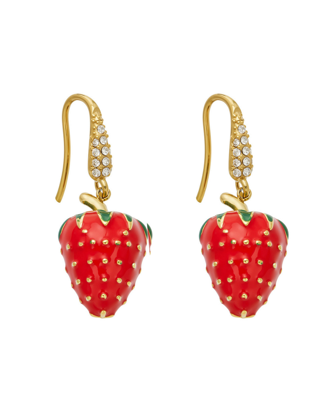 Strawberry Enamel Drop Earrings