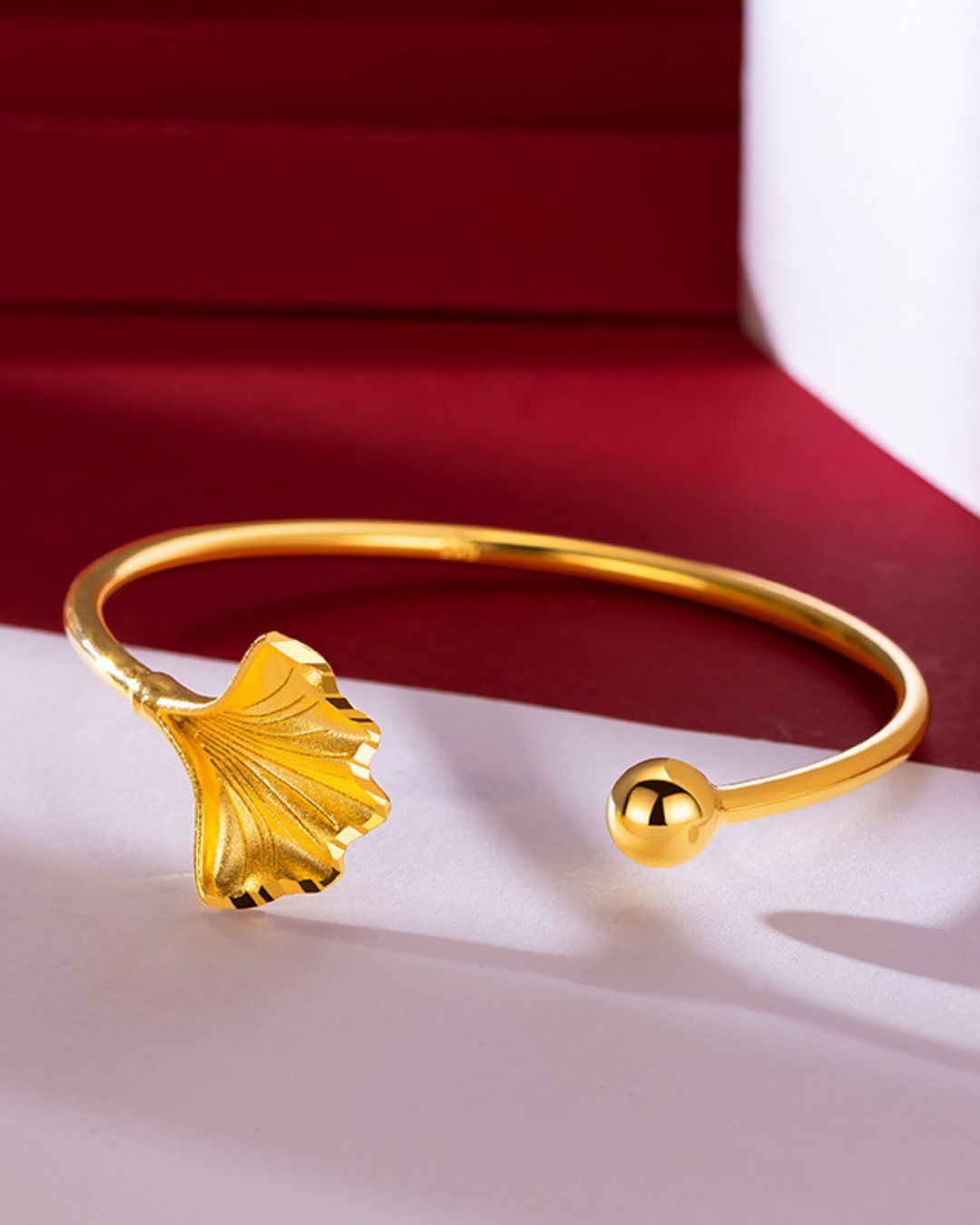Ginkgo Leaf Cuff Bracelet