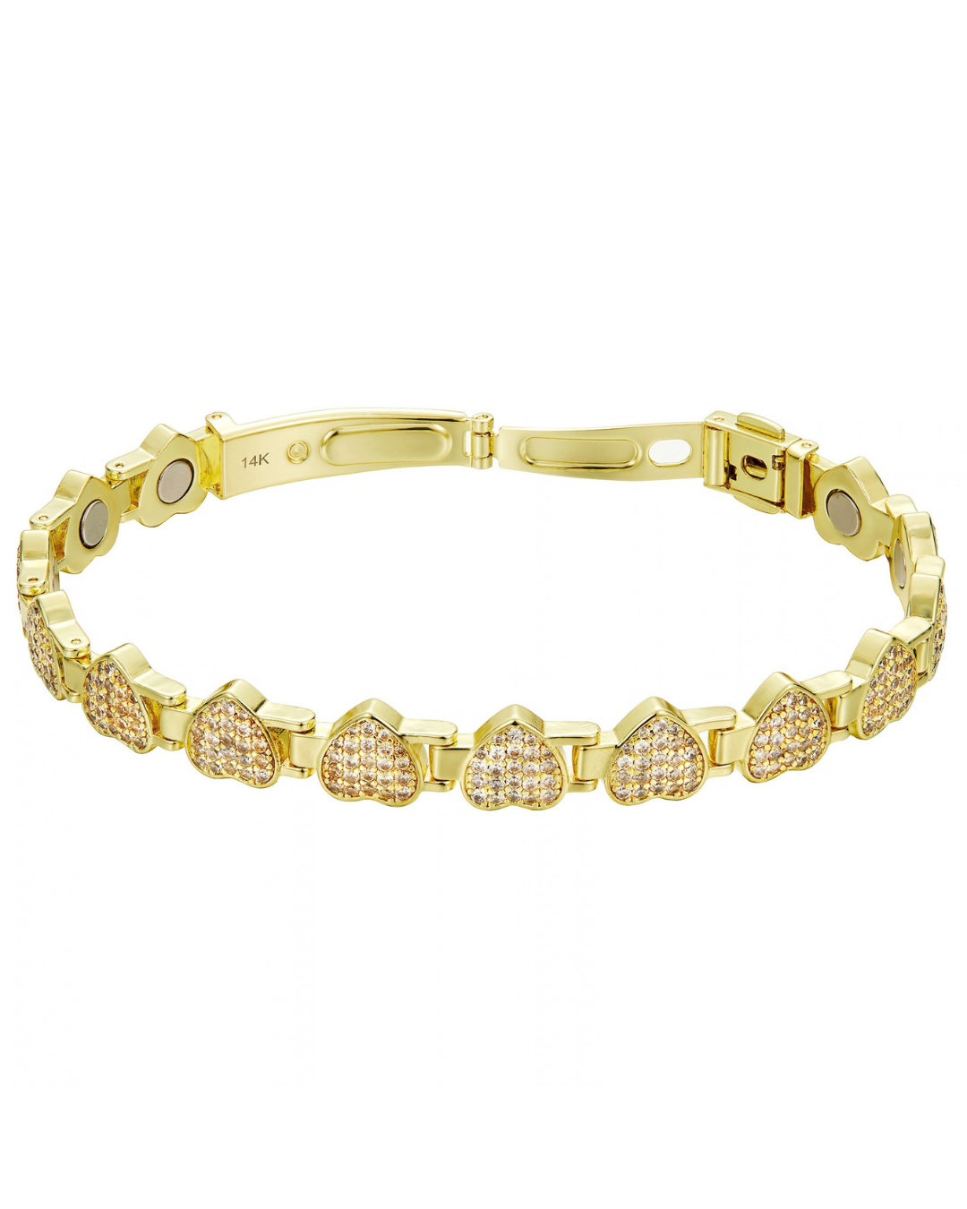 Signature Pavé Heart Link Bracelet