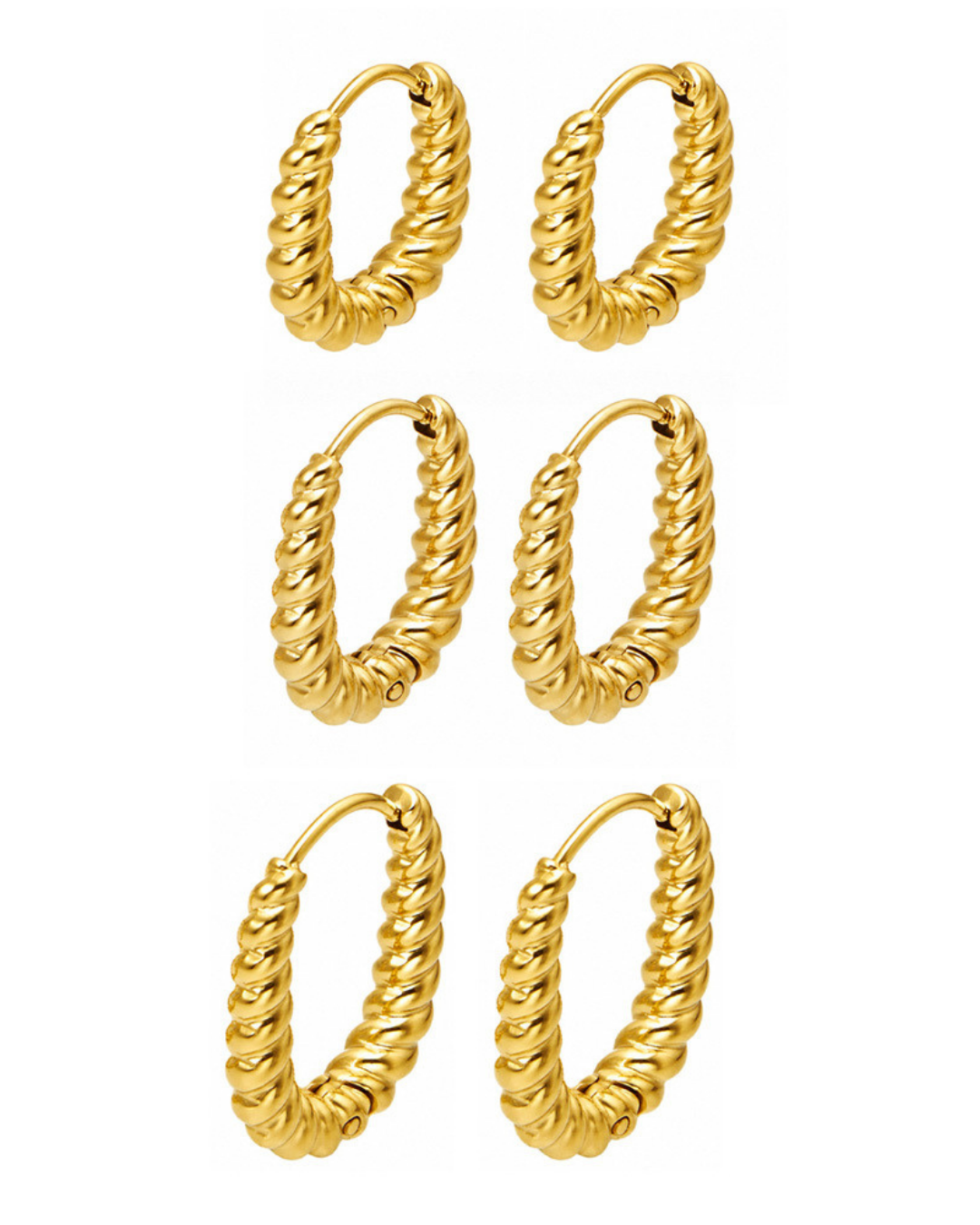 Two-Tone Twisted Hoop Earrings
